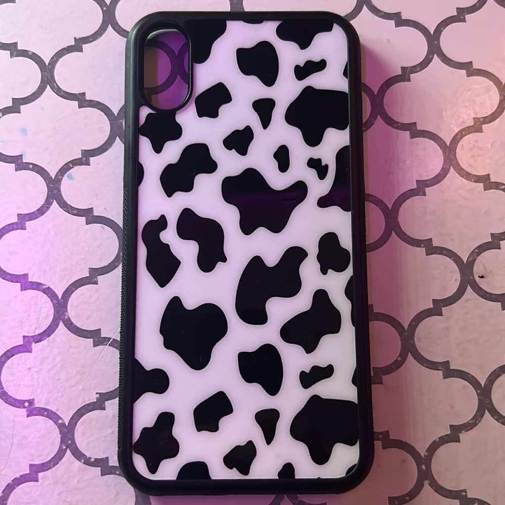 cow print iphone xs phone case.